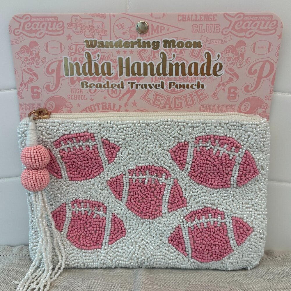 Wandering Moon Beaded Viral Bag - Pink Footballs
